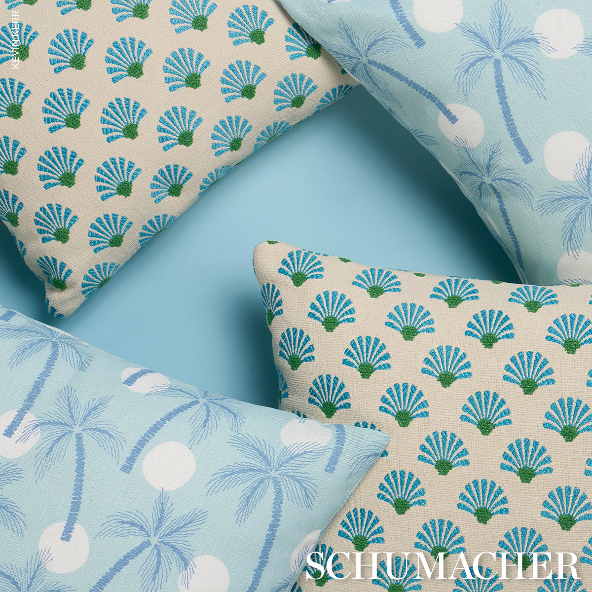 Clarabella Palm I/O Pillow - Pool