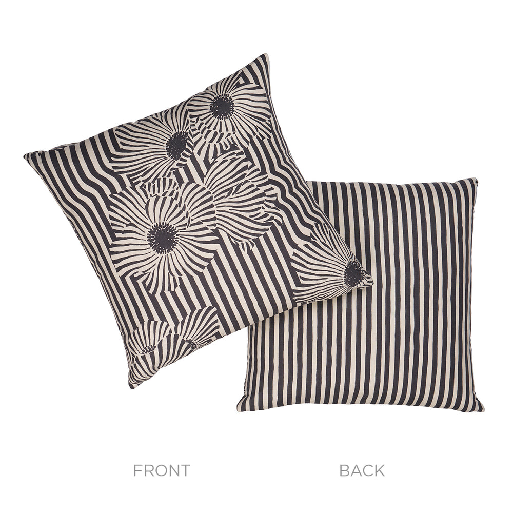 Chaney Floral Stripe Pillow | Carbon