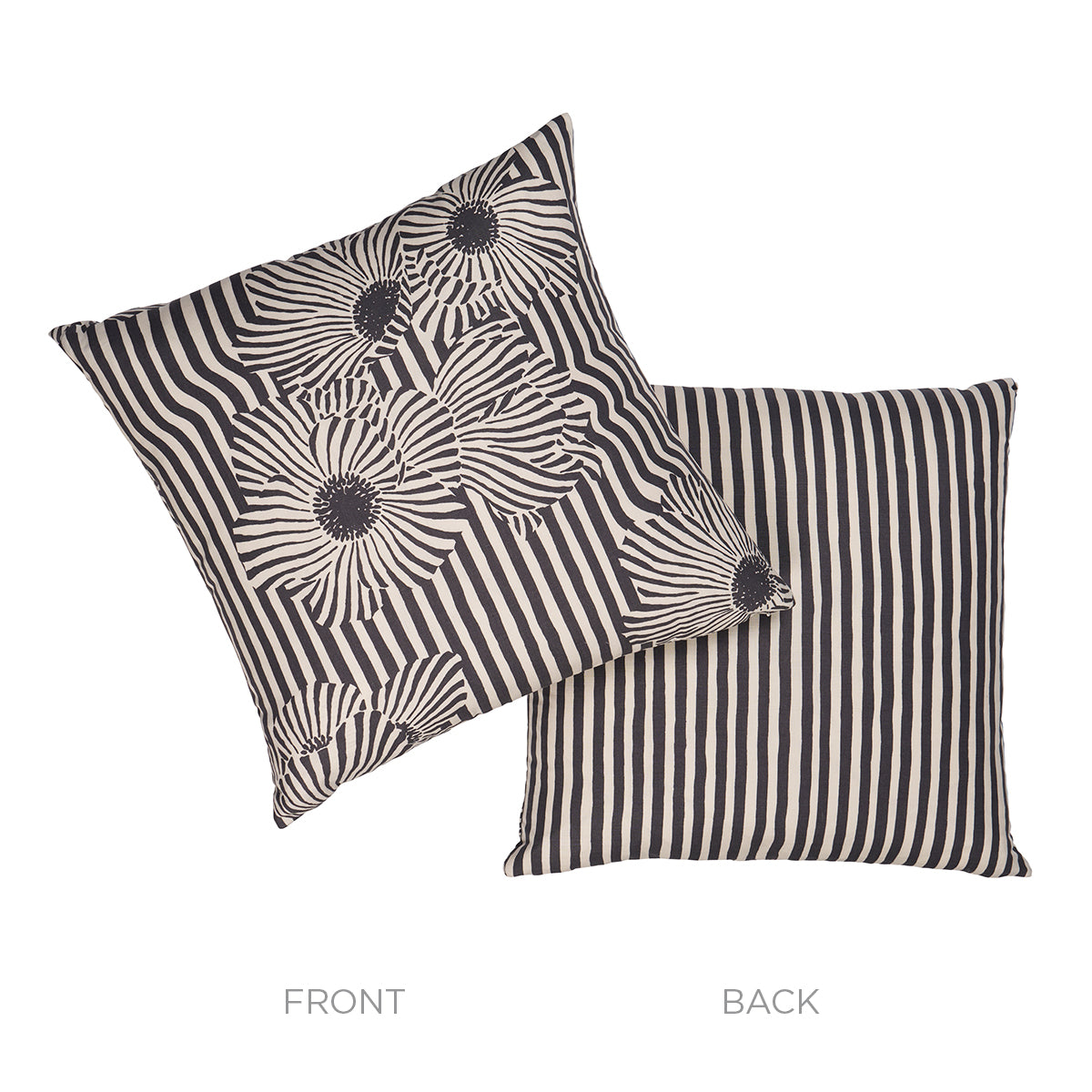 Chaney Floral Stripe Pillow | Carbon