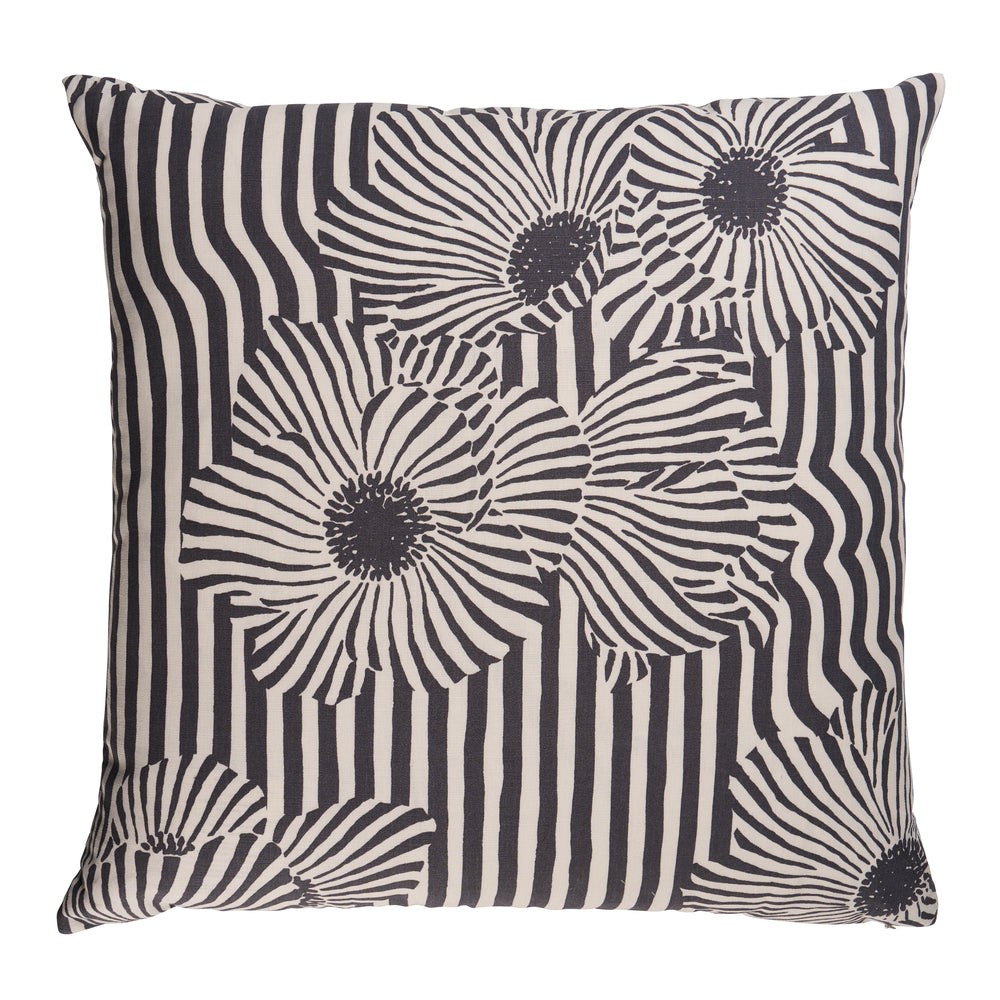 Chaney Floral Stripe Pillow | Carbon