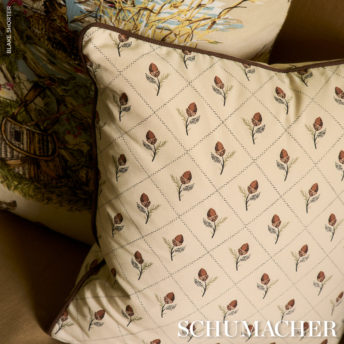Holden Hand Print Pillow - Flax