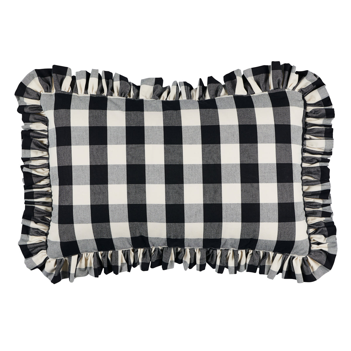 Cuscino Camden in cotone a quadri | Nero bianco