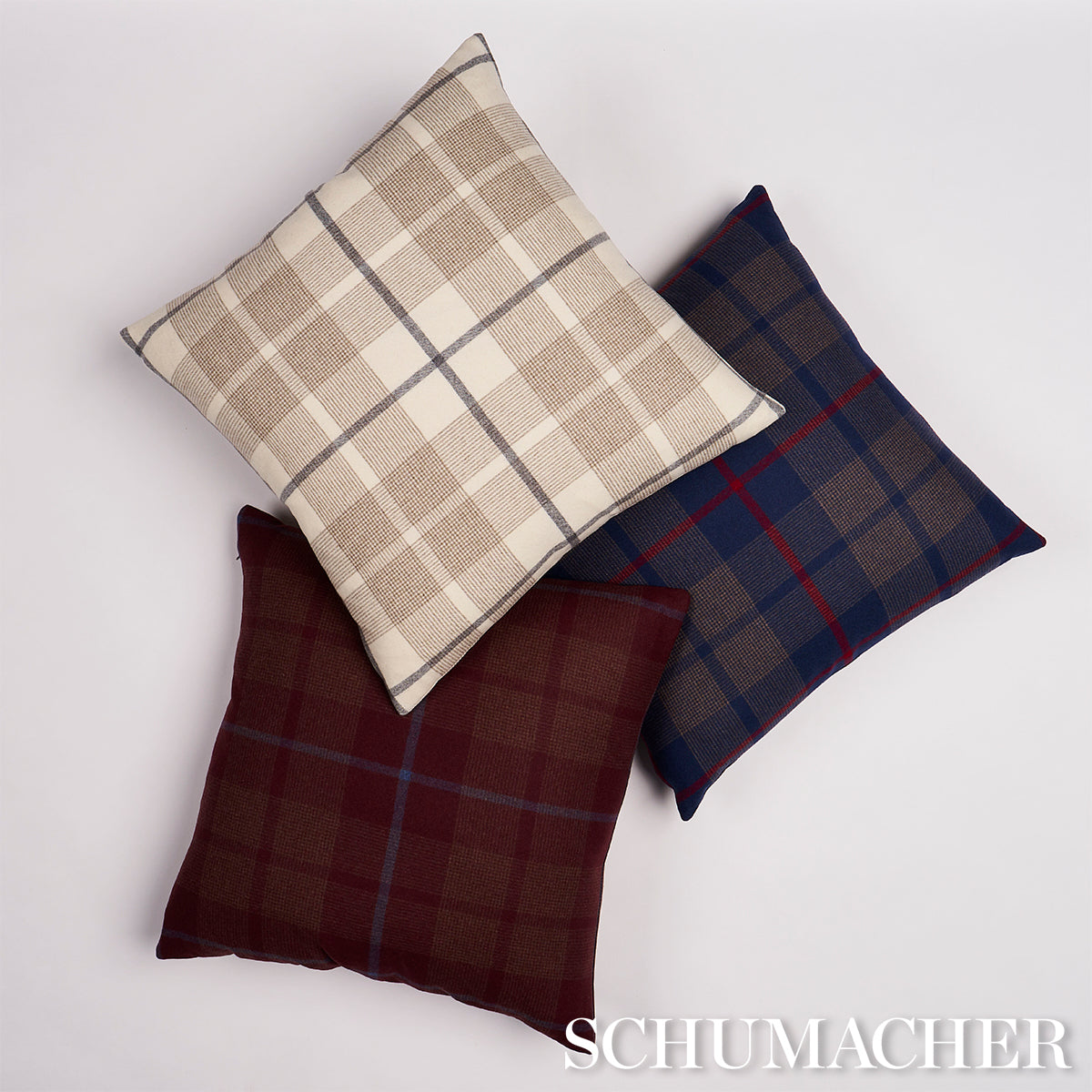Cuscino scozzese in lana Montana | Borgogna