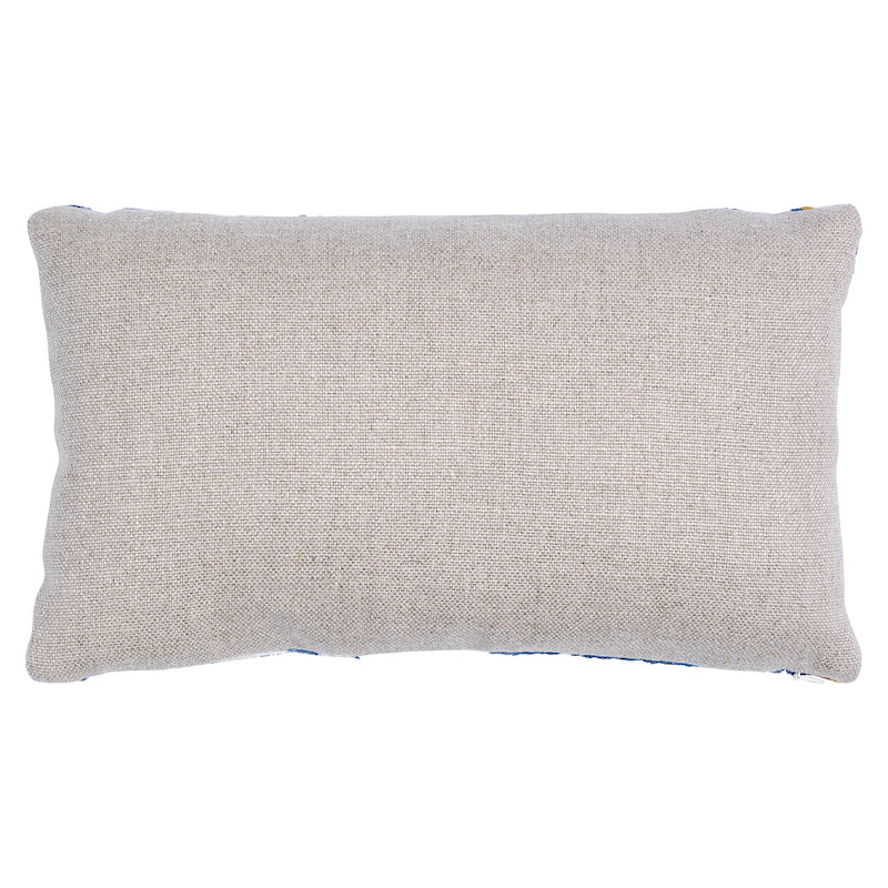 Cuscino ricamato Marguerite B | Blu e ocra