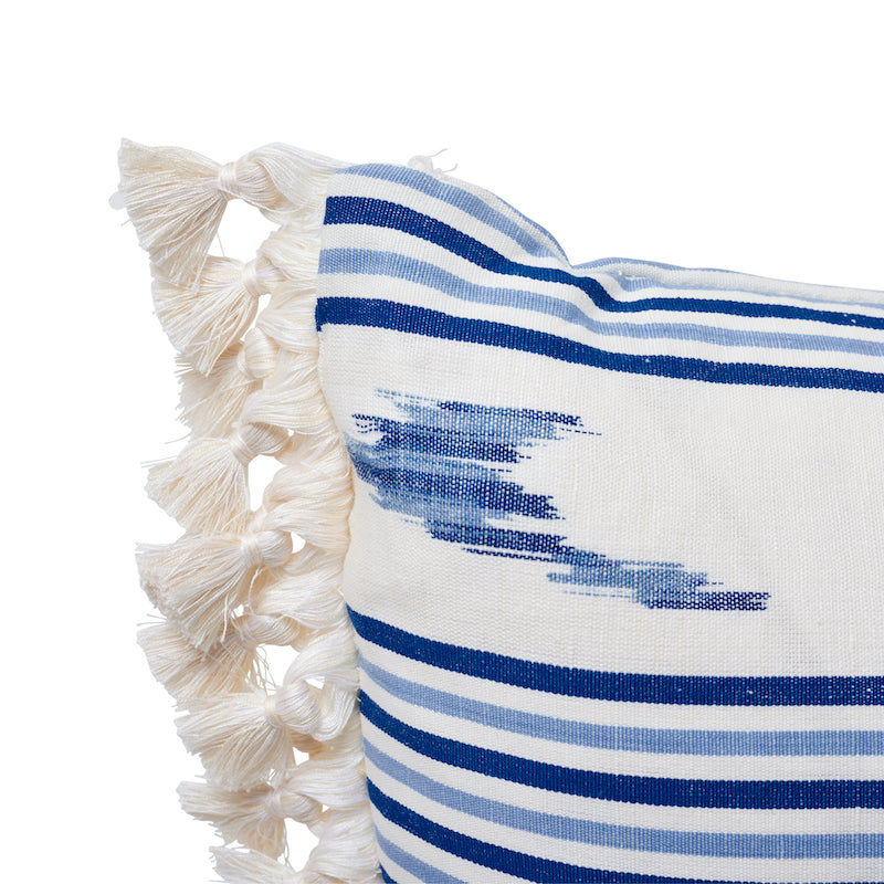 Cuscino Ikat di Santa Barbara | Indaco e bianco