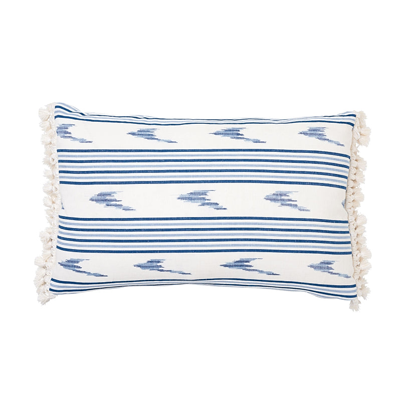 Cuscino Ikat di Santa Barbara | Indaco e bianco