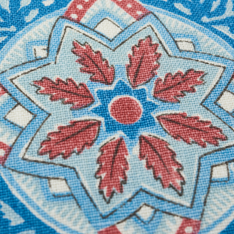 Cuscino a medaglione Montecito | Rosso & blu