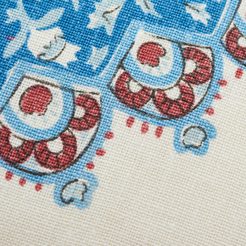 Cuscino a medaglione Montecito | Rosso &amp; blu