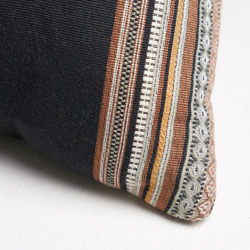 Cuscino a righe Markova | Nero