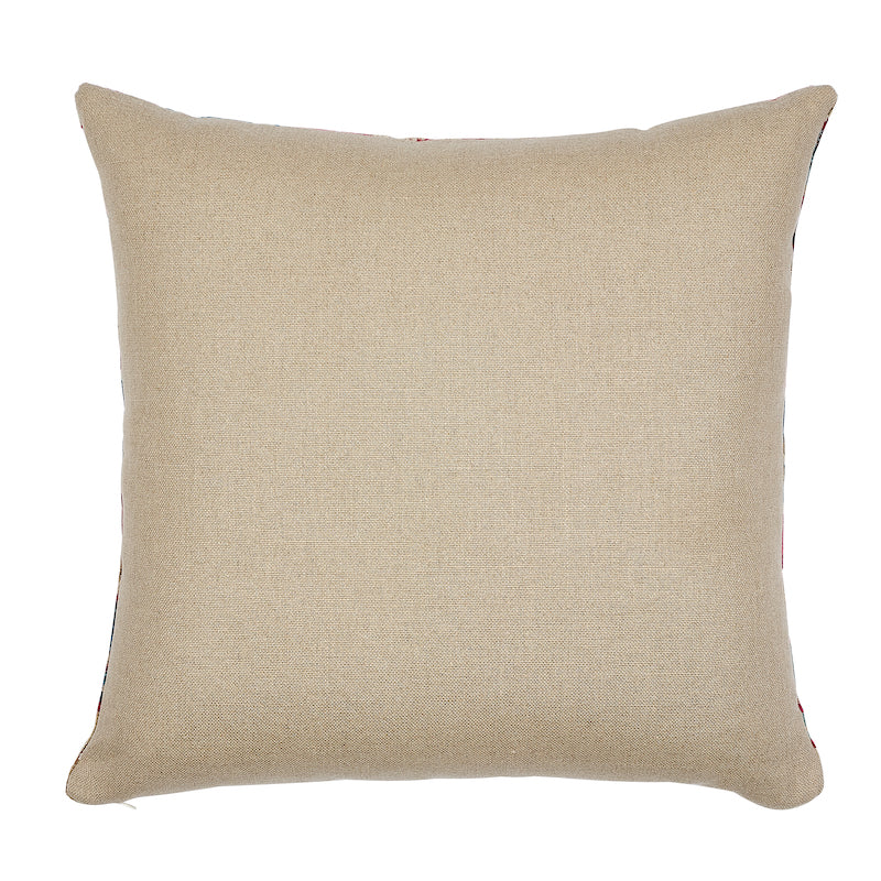 Cuscino con punto fiamma Bezique | Rosso e Pavone