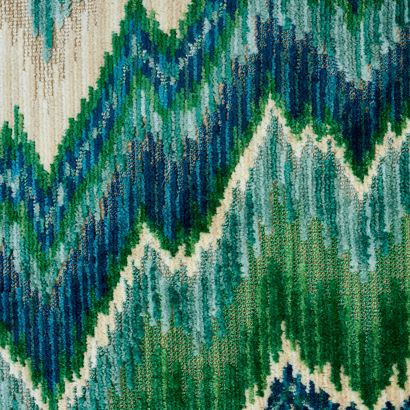 Cuscino con punto fiamma Bezique | Blu verde