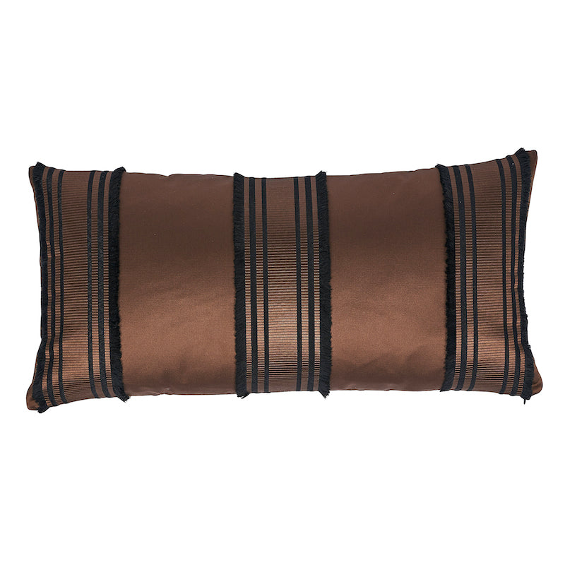 Cuscino a righe senza raso | Marrone