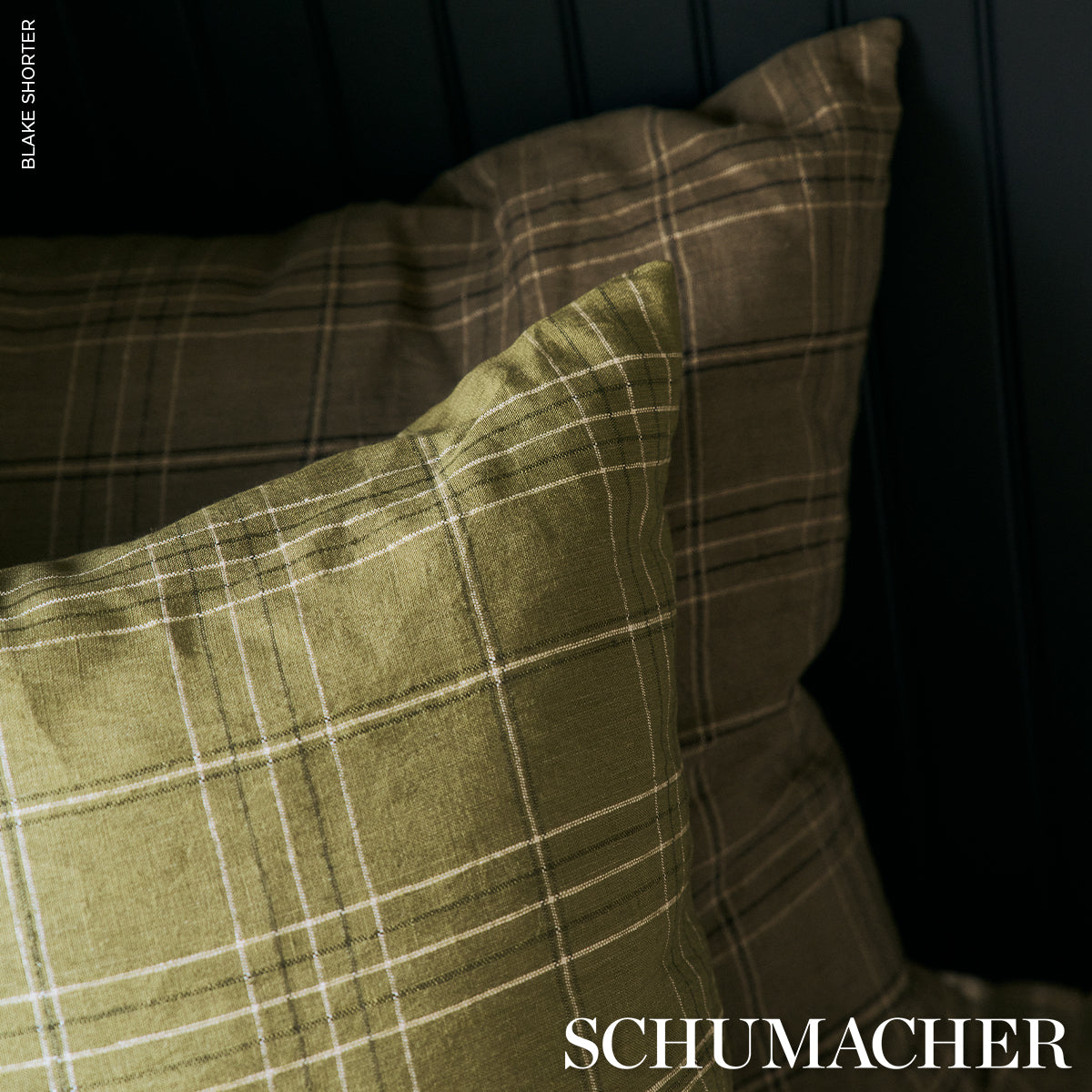 Nils Plaid Linen Pillow - Lichen