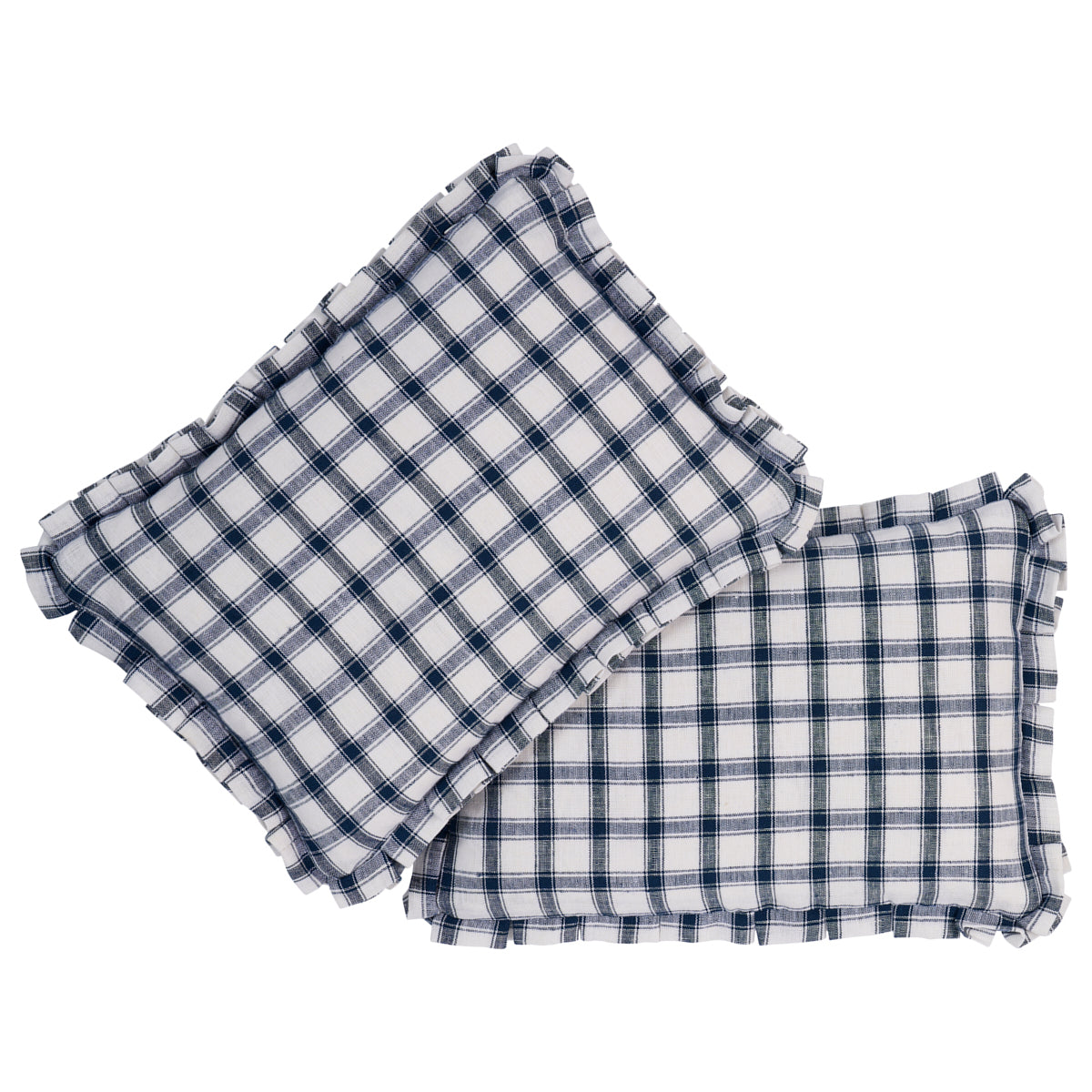 Cuscino Crawford a quadri | Indaco