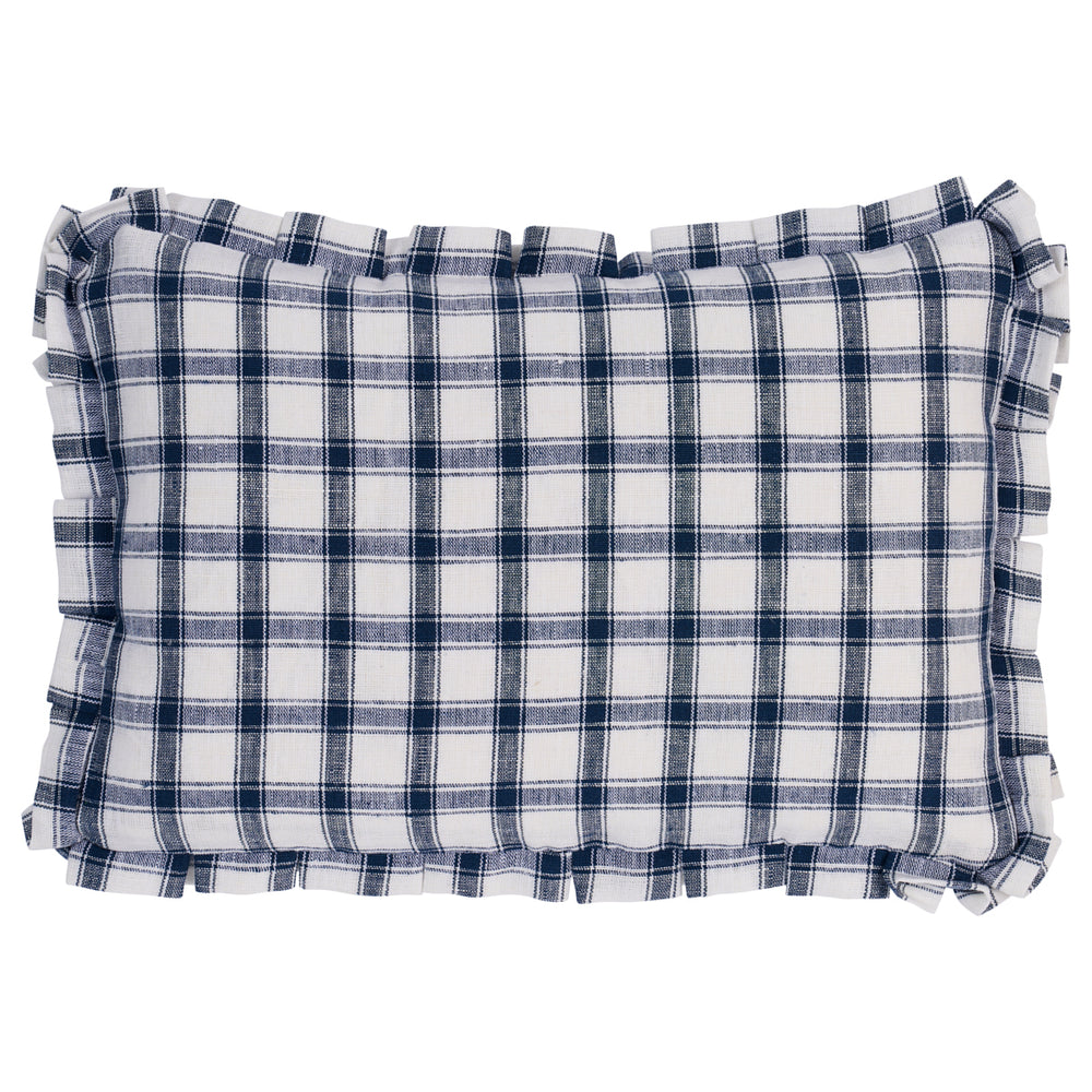 Cuscino Crawford a quadri | Indaco