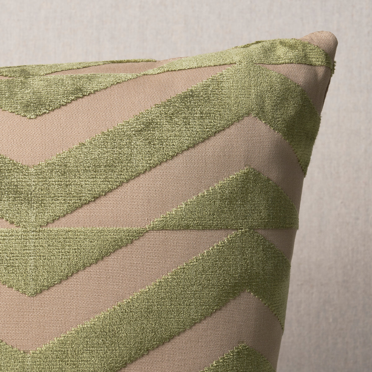 Broken Chevron Pillow | Olive On Khaki