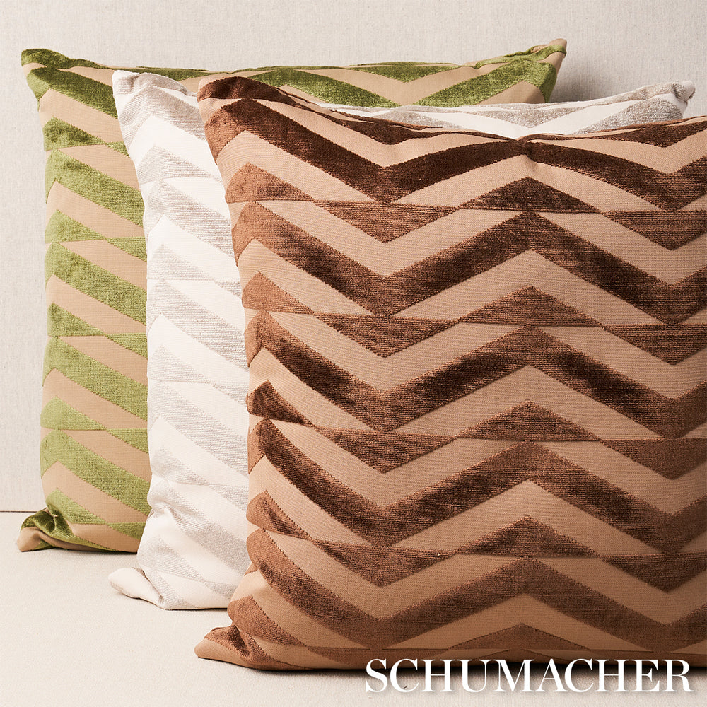 Broken Chevron Pillow | Olive On Khaki