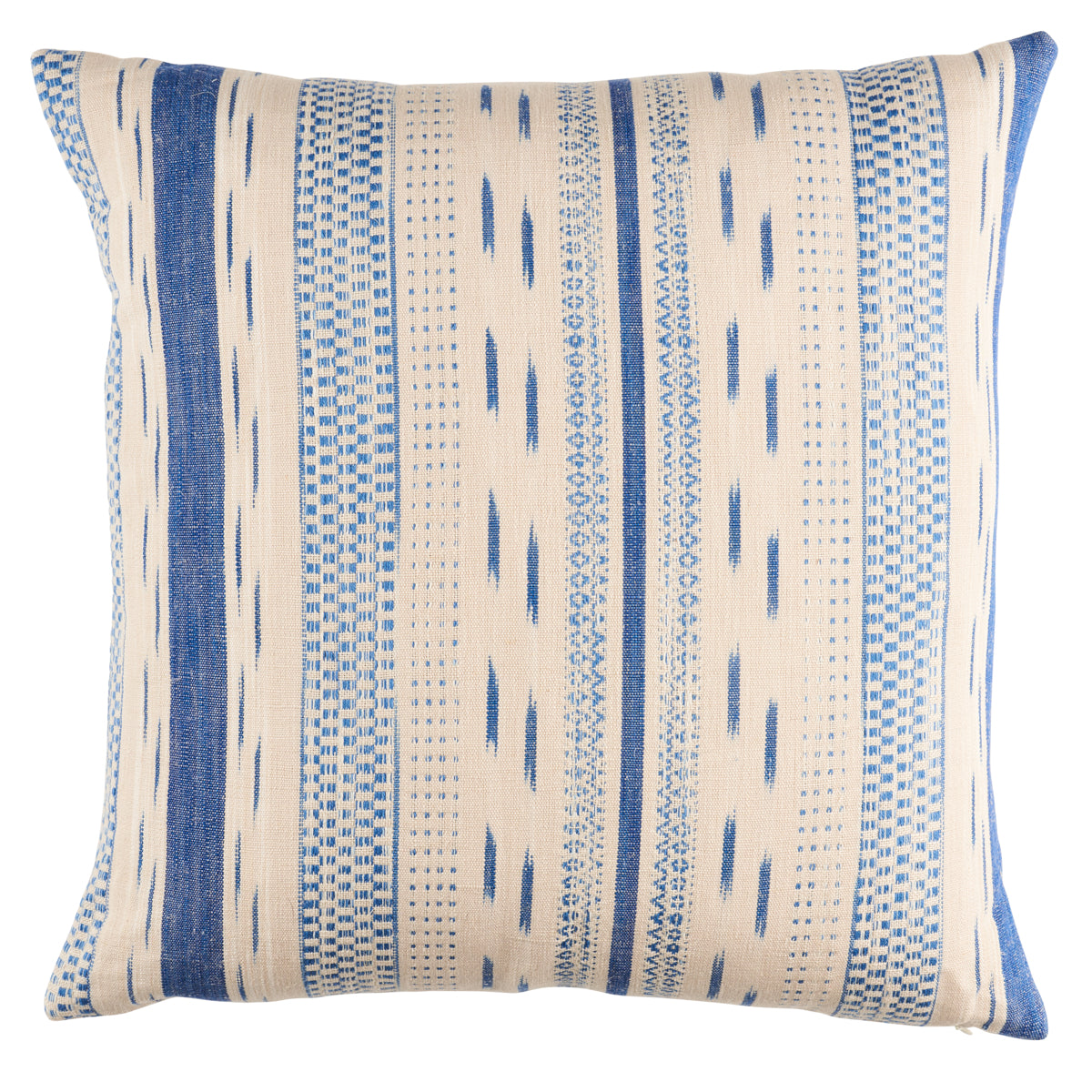 Cuscino a righe Mirza Ikat | Blu su naturale