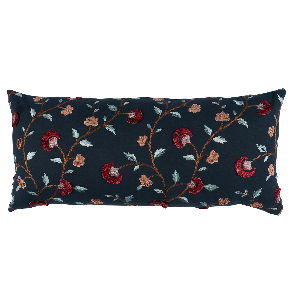 Cuscino ricamato Iyla | Mezzanotte e Rouge