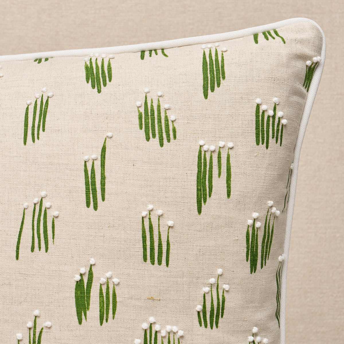 Meadow Button Pillow - Neutral