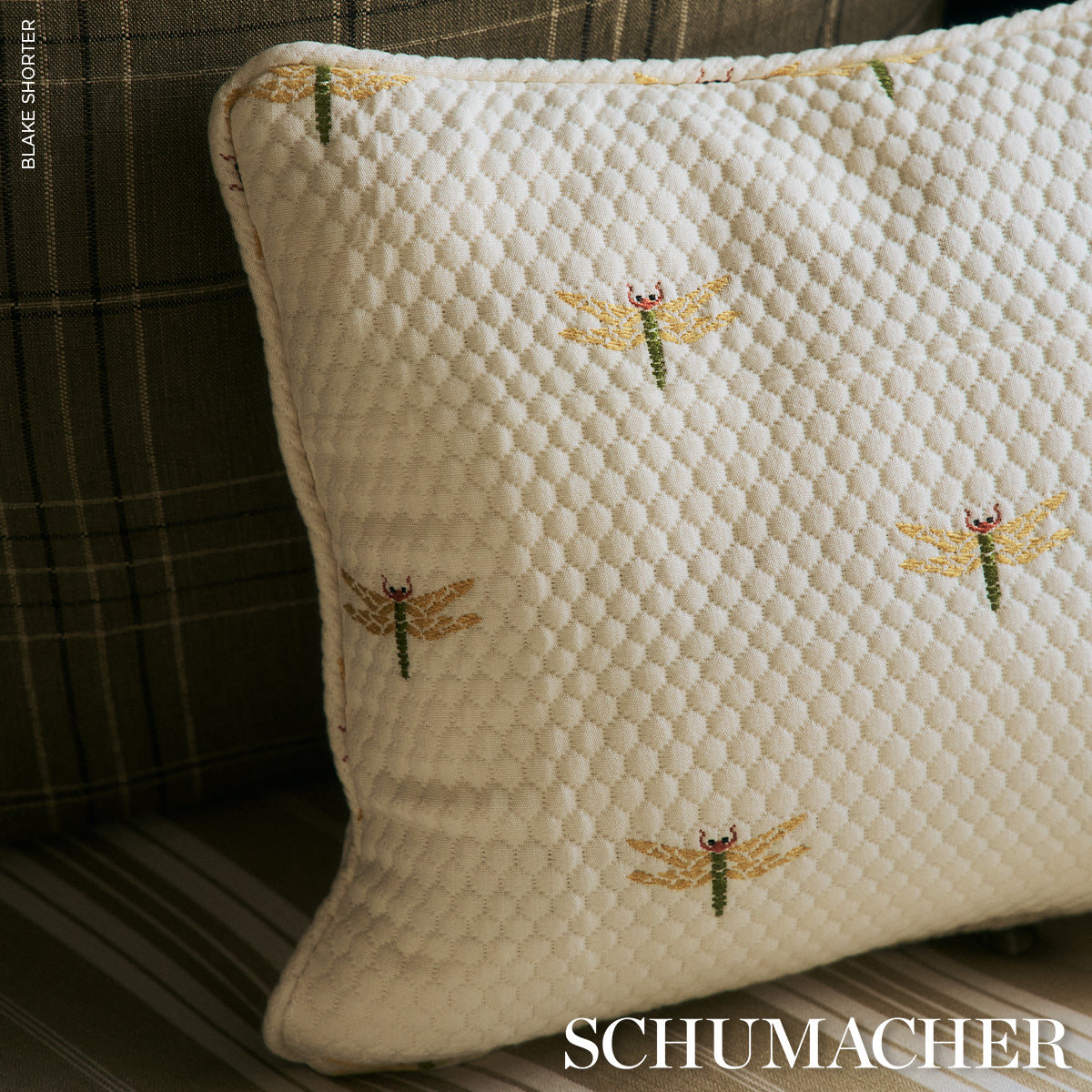 Dragonflies Pillow - Ochre