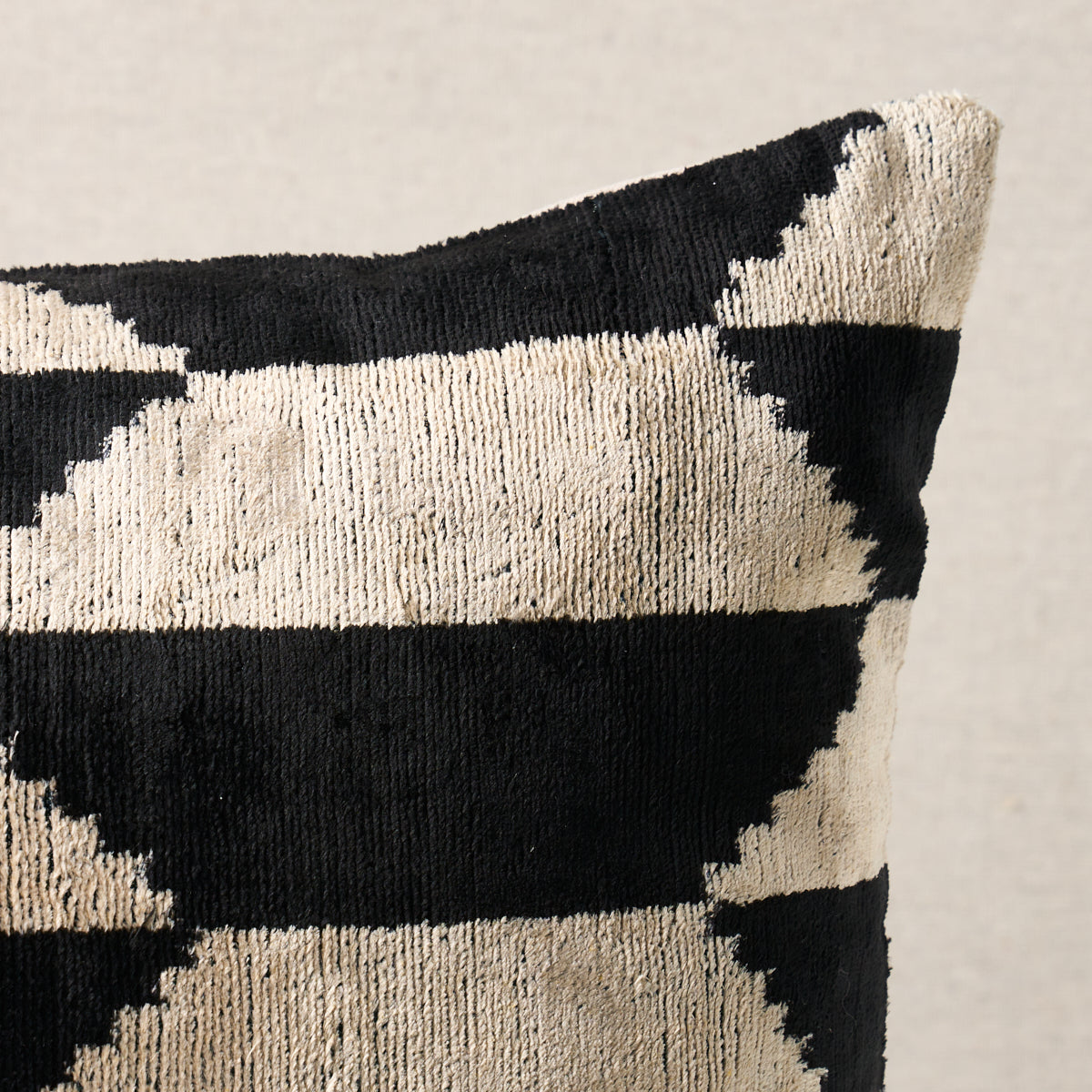Ankara Silk Velvet Pillow | Black & Gold