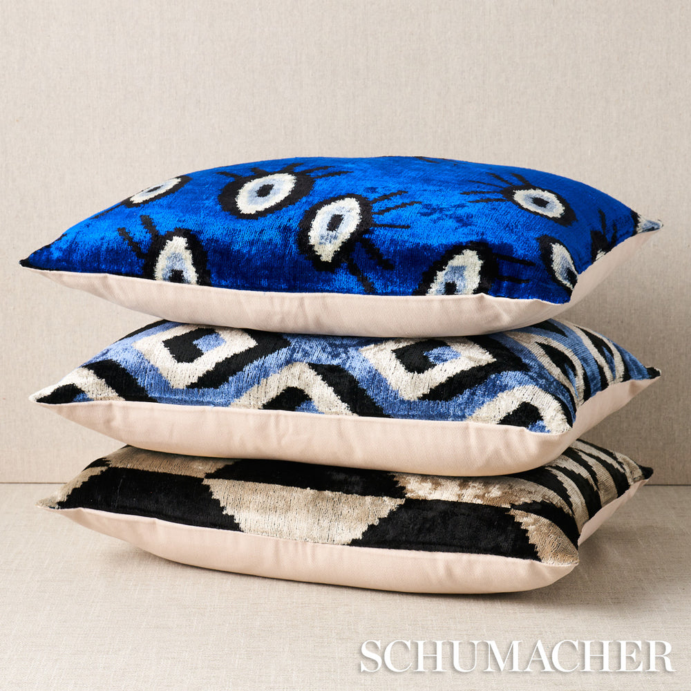 Ankara Silk Velvet Pillow | Black & Gold